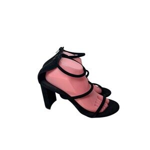 Jeffrey Campbell Block Heels Women's Size 11 Black Leather Zip High Heel